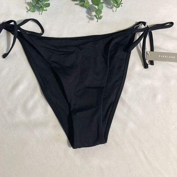 Everlane String Bikini Women's Small NWT Bottom Swim Black Sides Tie Beach - Picture 4 of 9